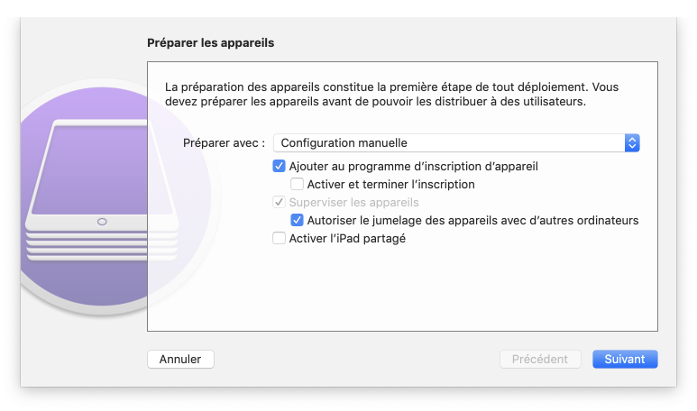 Ajouter des appareils non DEP dans Apple Business Manager avec Apple Configurator
